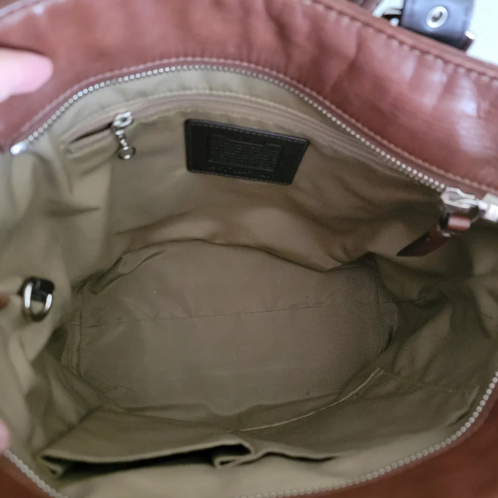 Coach Brown Leather Tote Bag Vintage Purse Boho